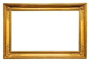 horisontell lång rokoko- guld bild ram isolerat foto
