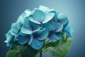 blå hortensia. generera ai foto