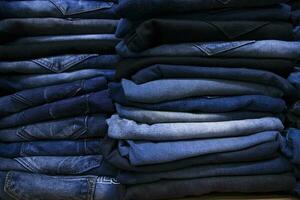 vikta blå jeans flämta mönster textur kan vara Begagnade som en bakgrund tapet foto