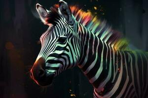 zebra närbild djur. generera ai foto