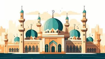 islamic moské eid al Adha de fest av offra generativ ai foto