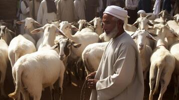 eid al Adha de fest av offra generativ ai foto