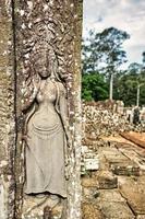basrelief vid Preah Kahn-templet, Siem Reap, Kambodja foto