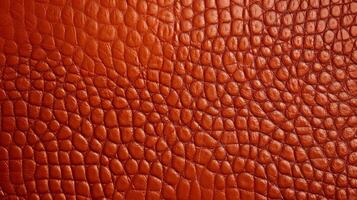 en stänga upp av ett orange läder textur. generativ ai foto