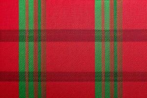 röd tyg textil- mönster, pläd bakgrund, Linné bomull. ai generativ foto