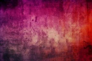 åldrig effekt täcka över. gammal filma textur. lila röd lutning bakgrund med damm repor. ai generativ foto