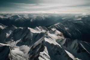 antenn skott av skön swiss alperna. ai generativ foto