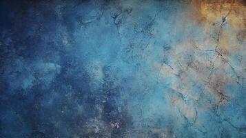 abstrakt grunge textur blå Marin mörk stuck vägg bakgrund. ai generativ foto