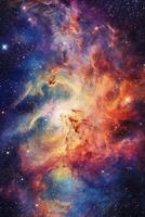 en himmelsk dansa av virvlande galaxer, en omfattande vidd av Plats. ai generativ foto
