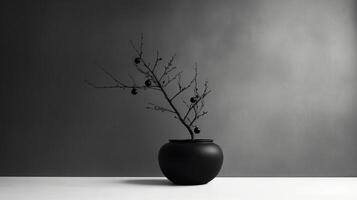 en fantastisk bild av en minimalistisk svart, visa upp de magisk elegans hittades i enkelhet. ai generativ foto