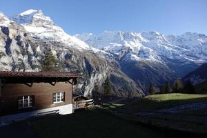 vacker utsikt över de schweiziska alperna foto