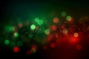 en suddig grön ljus, vit ljus, röd ljus abstrakt bakgrund med bokeh glöd, illustration. ai generativ foto