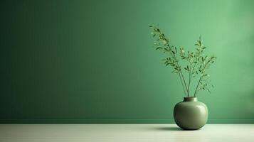 en fantastisk bild av en minimalistisk grön, visa upp de magisk elegans hittades i enkelhet. ai generativ foto