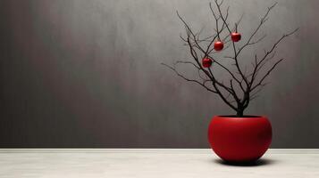 en fantastisk bild av en minimalistisk röd, visa upp de magisk elegans hittades i enkelhet. ai generativ foto