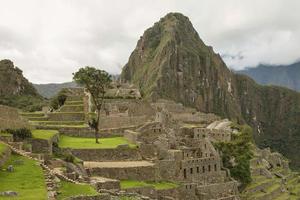 ruinerna av den förlorade inkastaden Machu Picchu och Wayna Picchu nära Cusco i Peru