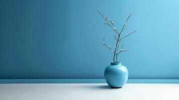 en fantastisk bild av en minimalistisk blå, visa upp de magisk elegans hittades i enkelhet. ai generativ foto