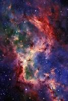 en himmelsk dansa av virvlande galaxer, en omfattande vidd av Plats. ai generativ foto