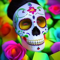 generativ ai socker skalle till fira Mexikos dag av de död- foto