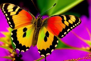 en skön färgrik fjäril. de fängslande skönhet av fjärilar. generativ ai foto
