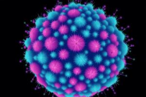 en virus. covid19. viral intrång. avslöjande de komplex värld av patogener. generativ ai foto
