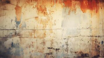 gammal bedrövad vägg, grunge textur skapas använder sig av generativ ai teknologi foto