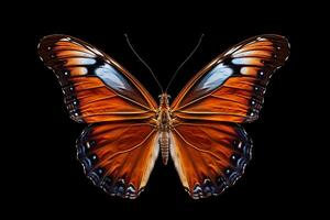 fjärilar på en svart bakgrund. ai generativ foto
