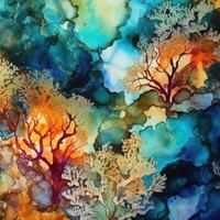 färgrik abstrakt korall rev ai generativ foto