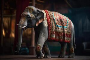 indisk elefant helig djur- generativ ai foto