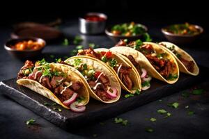 mexikansk tacos. illustration ai generativ foto