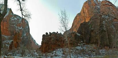 se från zion nationell parkera i vinter- foto