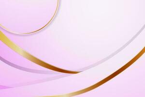 elegant rosa överlappning guld skugga bakgrund med linje gyllene element. realistisk lyx papper skära stil 3d modern begrepp. bakgrund 3d illustration foto