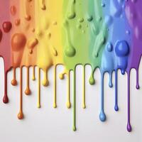 regnbåge Färg målning droppar bakgrund. HBTQ stolthet begrepp. ai genererad foto