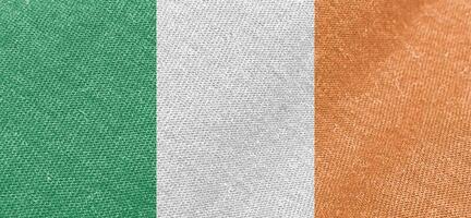 irland tyg flagga bomull material bred flaggor tapet färgad tyg irland flagga bakgrund foto