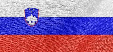 slovenien tyg flagga bomull material bred flaggor tapetfärgad tyg slovenien flagga bakgrund foto