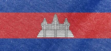 cambodia tyg flagga bomull material bred flaggor tapet färgad tyg cambodia flagga bakgrund foto