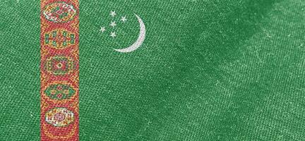 turkmenistan tyg flagga bomull material bred flaggor tapetfärgad tyg turkmenistan flagga bakgrund foto