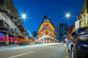 stadens centrum stad horisont, stadsbild av singapore foto