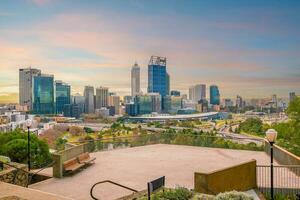 perth stadens centrum stad horisont stadsbild av Australien foto