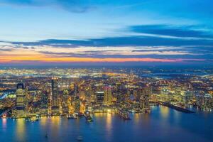 stadsbild av jersey stad horisont från manhattan nyc foto