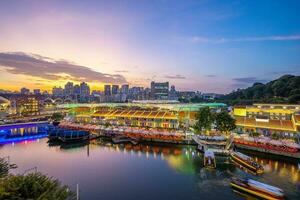 antenn se stadsbild av Clarke kaj, singapore stad horisont foto