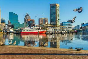 stadens centrum baltiimore stad horisont stadsbild av maryland foto