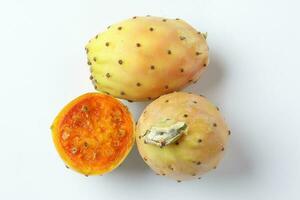 gul orange kaktus frukt taggig päron taggig saftig foto