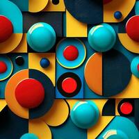 mönster med flerfärgad cirklar, ai generation. foto