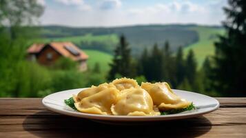 putsa pierogi i de fredlig landsbygden foto