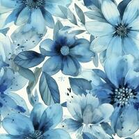 makro Foto av hortensia blomma. detaljer av blå kronblad. skön färgrik blå textur av blommor. hortensia, generera ai