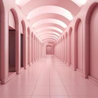 ljuv pastell rosa korridor bakgrund ai genererad foto