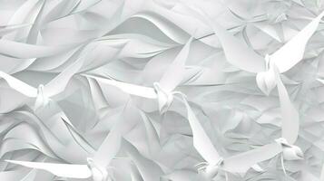 en vit papper bakgrund med vågor, i de stil av klar och exakt fågel konst, neue sachlichkeit, enfärgad herravälde, generat ai foto