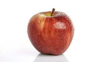 röd äpple isolerat på vit bakgrund. färsk rå organisk frukt, generera ai foto