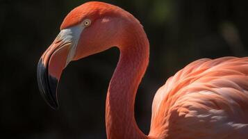 rosa flamingo. illustration ai generativ foto