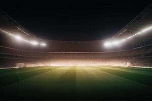 fotboll stadion. dramatisk scen. illustration ai generativ foto